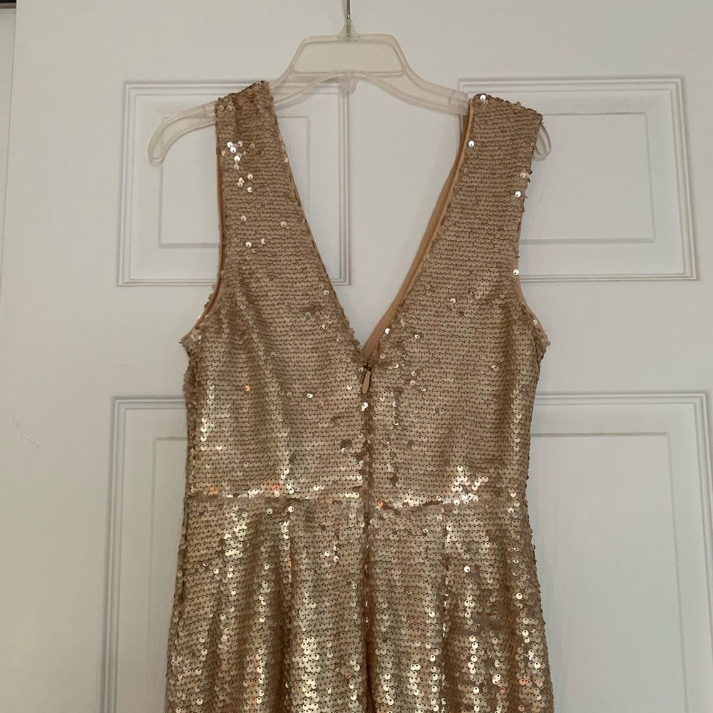 Lulu’s Blush Pink Sequins Long Maxi Dress Wedding Formal Tank Sleeveless - Picture 4 of 8